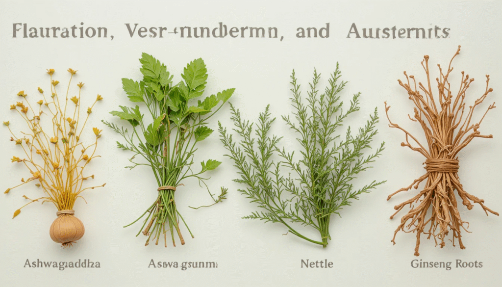 Illustration of Prostavive's natural ingredients, such as Nettle Root and Ginseng, supporting a healthy prostate gland.
